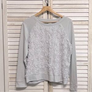 LC Lauren Conrad Textured Floral Sweatshirt Women's Size L PRICE FIRM
